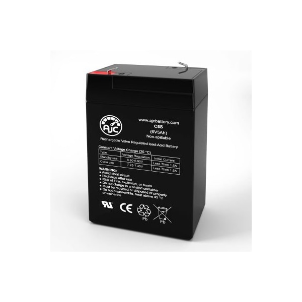 Battery Clerk AJC Lithonia ELMSeries Emergency Light Replacement Battery 5Ah, 6V, F1 AJC-C5S-I-0-187862 - main